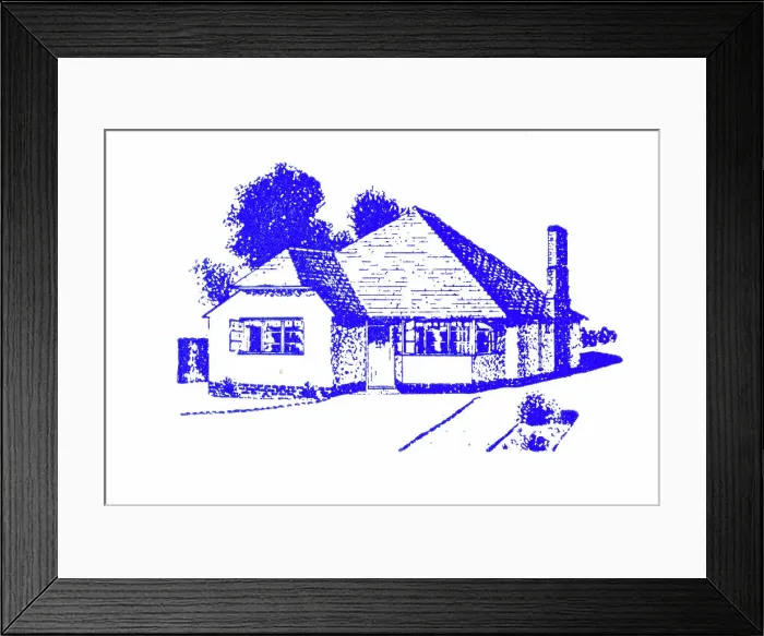 Framed Print : Bungalow - 1950s printer's block Date: 1950s Framed Print : Bungalow - 1950s printer's block Date: 1950s