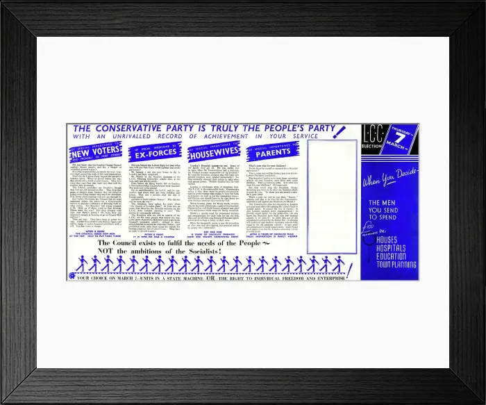 Framed Print : LCC election leaflet, Conservative Party Framed Print : LCC election leaflet, Conservative Party
