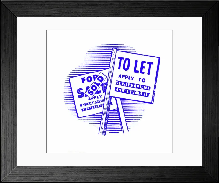Framed Print : Estate agent sign boards Framed Print : Estate agent sign boards