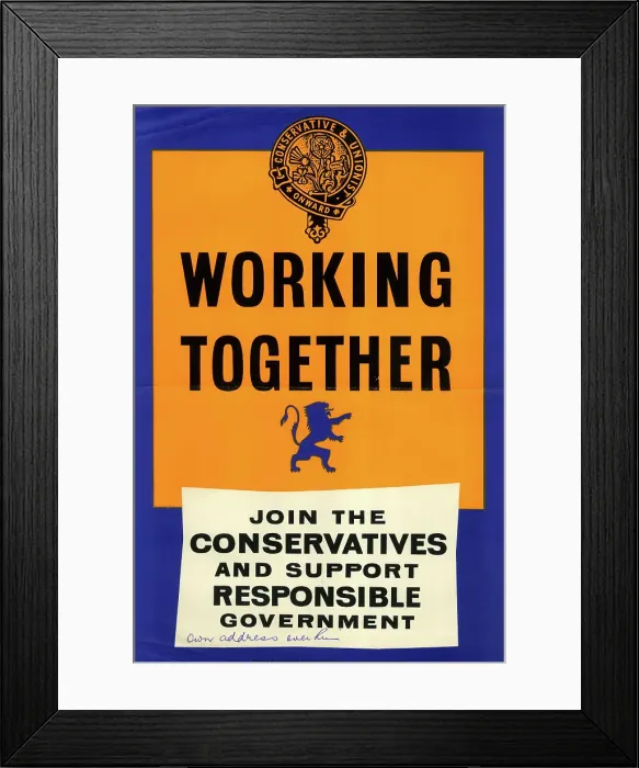 Framed Print : Campaign poster, Conservative Party Framed Print : Campaign poster, Conservative Party