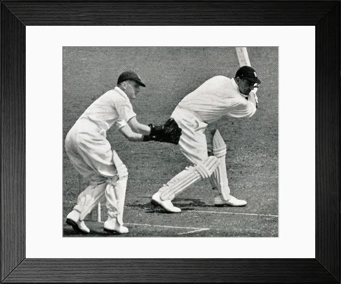 Framed Print : Wally Hammond hitting boundary off McCabe at Lords Framed Print : Wally Hammond hitting boundary off McCabe at Lords