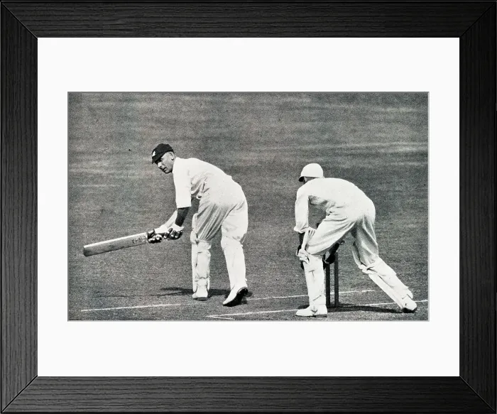 Framed Print : Jack Hobbs sweeps ball to long leg Framed Print : Jack Hobbs sweeps ball to long leg