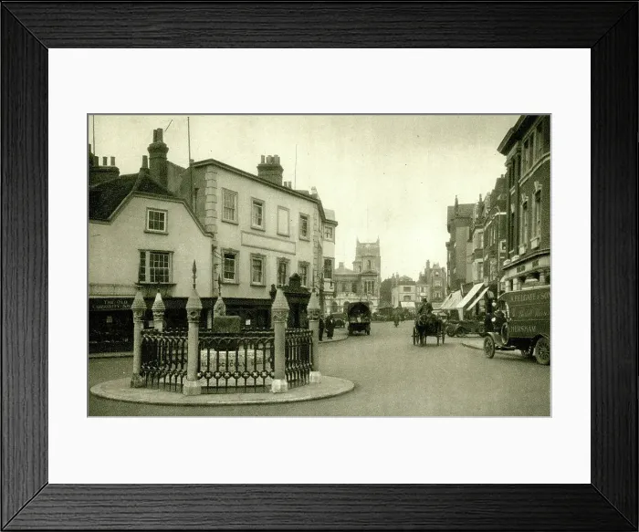 Framed Print : Coronation Stone, Kingston-upon-Thames, Surrey Framed Print : Coronation Stone, Kingston-upon-Thames, Surrey