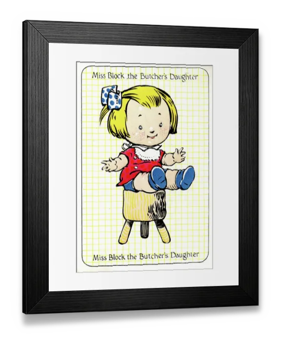 Framed Print : Miss Block the Butcher's Daughter