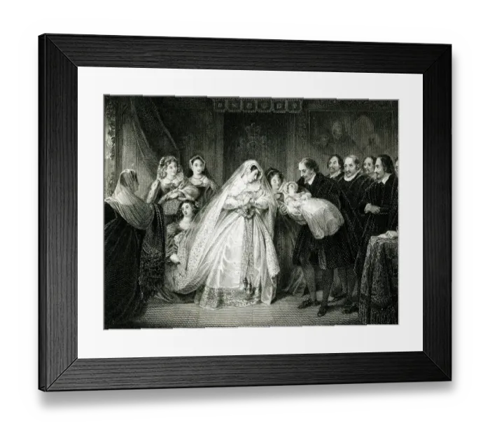 Framed Print : Mary Queen of Scots with her baby son James Framed Print : Mary Queen of Scots with her baby son James