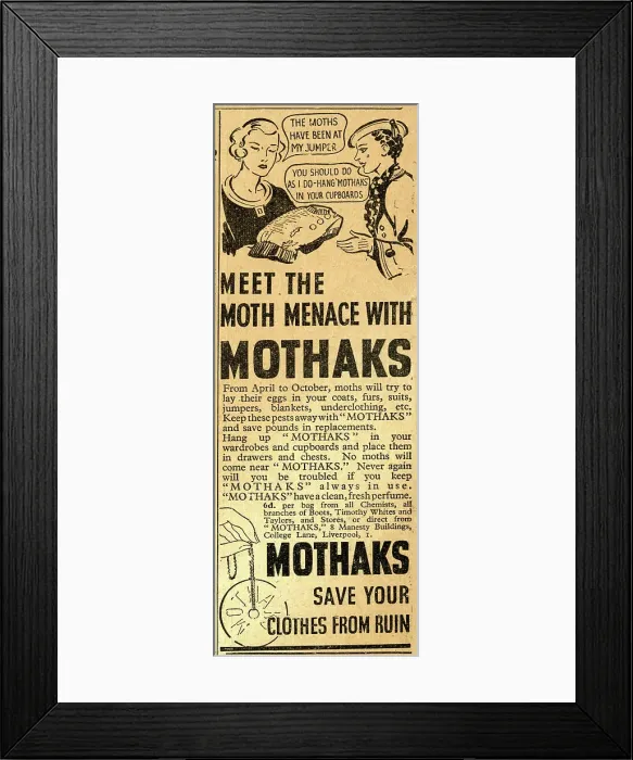 Framed Print : Advert for Mothaks Framed Print : Advert for Mothaks
