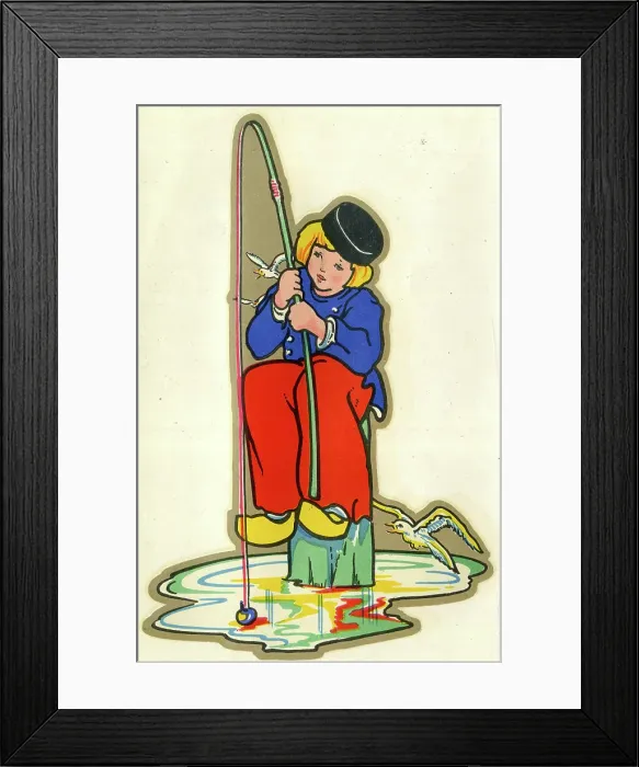 Framed Print : Dutch Boy Fishing Framed Print : Dutch Boy Fishing