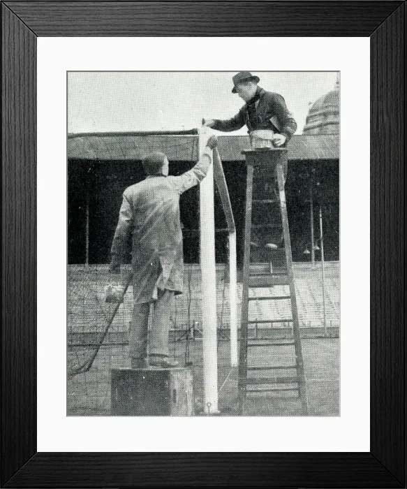 Framed Print : Painting goalposts for FA Cup Final, Wembley Stadium Framed Print : Painting goalposts for FA Cup Final, Wembley Stadium