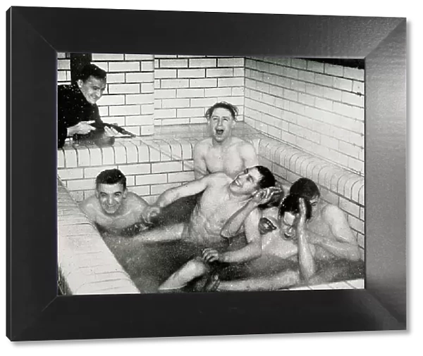 Sheffield United footballers in communal bath