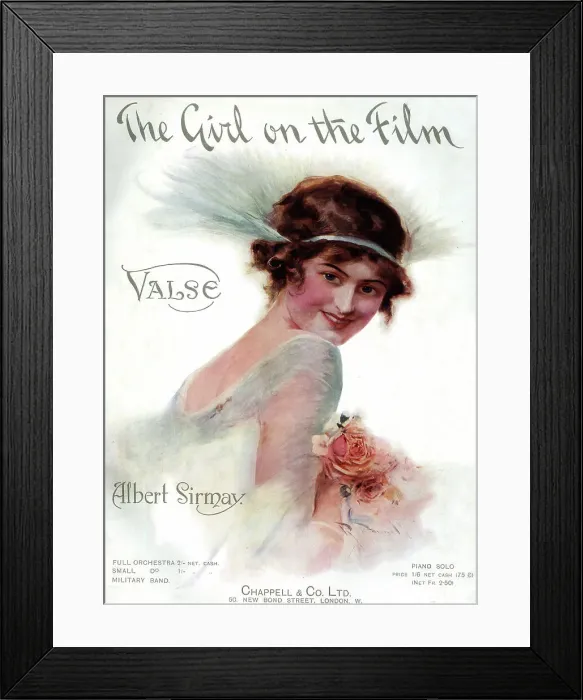 Framed Print : Music cover, The Girl on the Film, Valse Framed Print : Music cover, The Girl on the Film, Valse