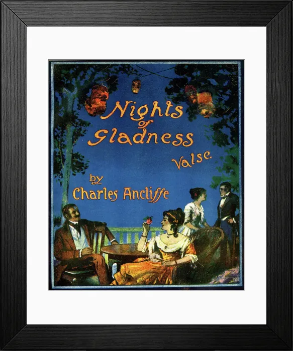 Framed Print : Music cover, Nights of Gladness Valse Framed Print : Music cover, Nights of Gladness Valse