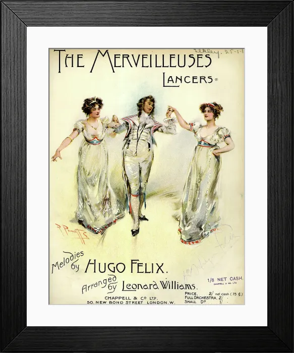 Framed Print : Music cover, The Merveilleuses Lancers Framed Print : Music cover, The Merveilleuses Lancers