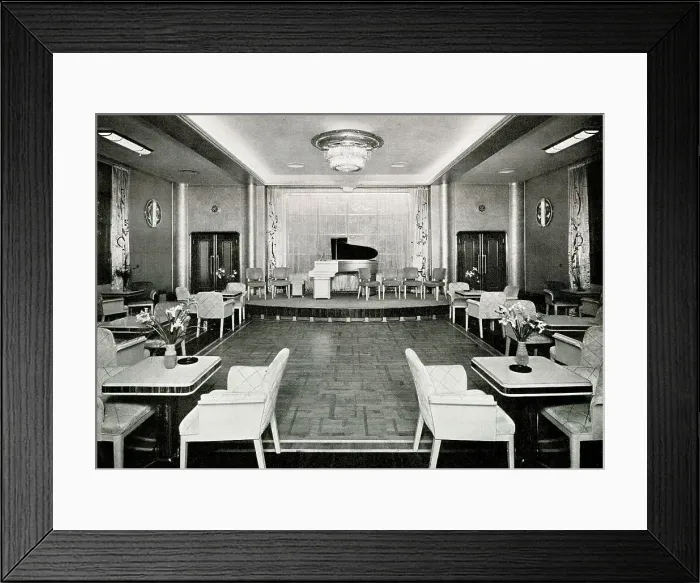 Framed Print : RMS, Queen Mary, Saloon on Promenade Deck Framed Print : RMS, Queen Mary, Saloon on Promenade Deck