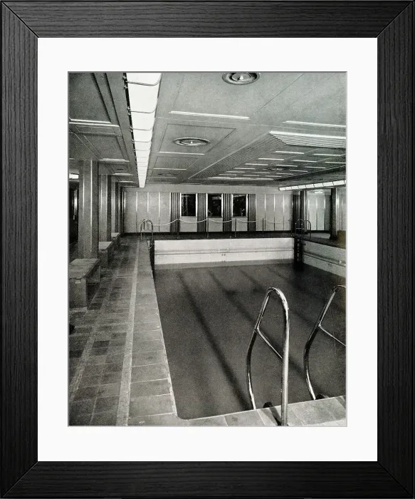 Framed Print : RMS Queen Mary, Swimming Pool, Tourist Deck Framed Print : RMS Queen Mary, Swimming Pool, Tourist Deck