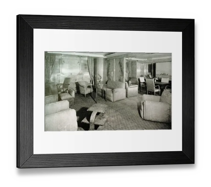 Framed Print : RMS Queen Mary, Cabin Sitting Room Framed Print : RMS Queen Mary, Cabin Sitting Room