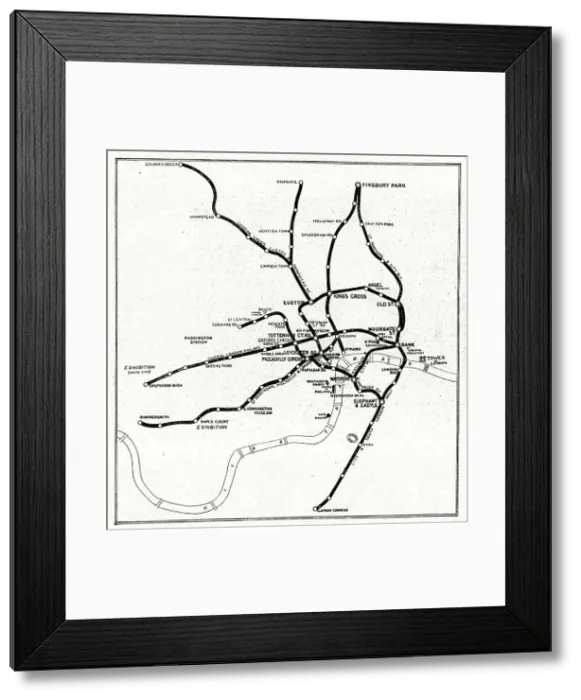 Framed Print : Map of the London Underground Railway System Framed Print : Map of the London Underground Railway System