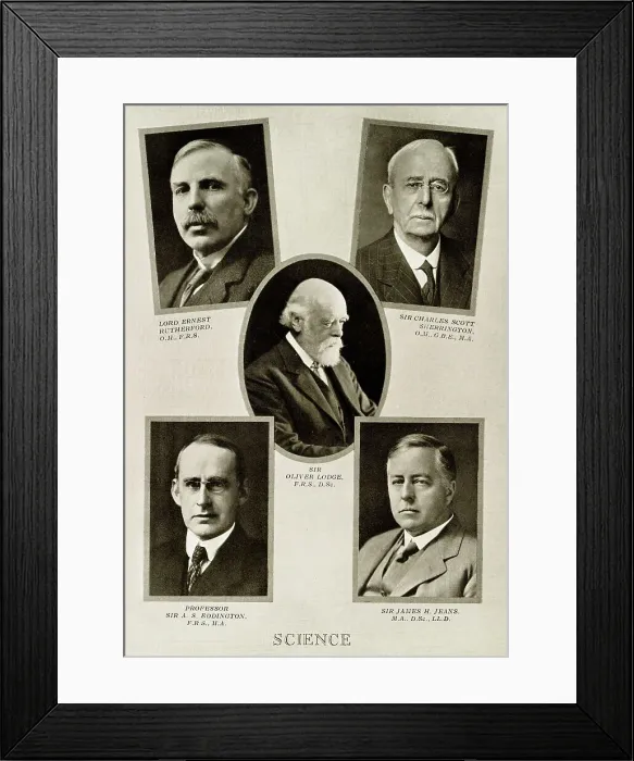 Framed Print : Leading scientists during the reign of King George V Framed Print : Leading scientists during the reign of King George V
