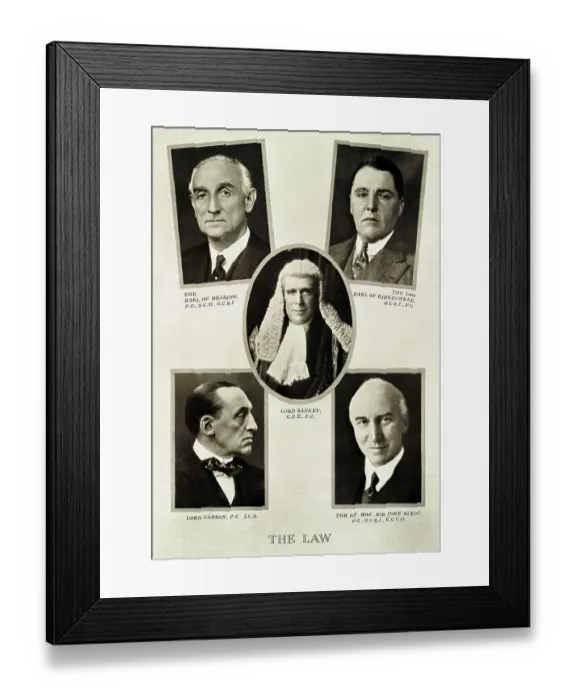 Framed Print : Legal leaders during the reign of King George V Framed Print : Legal leaders during the reign of King George V