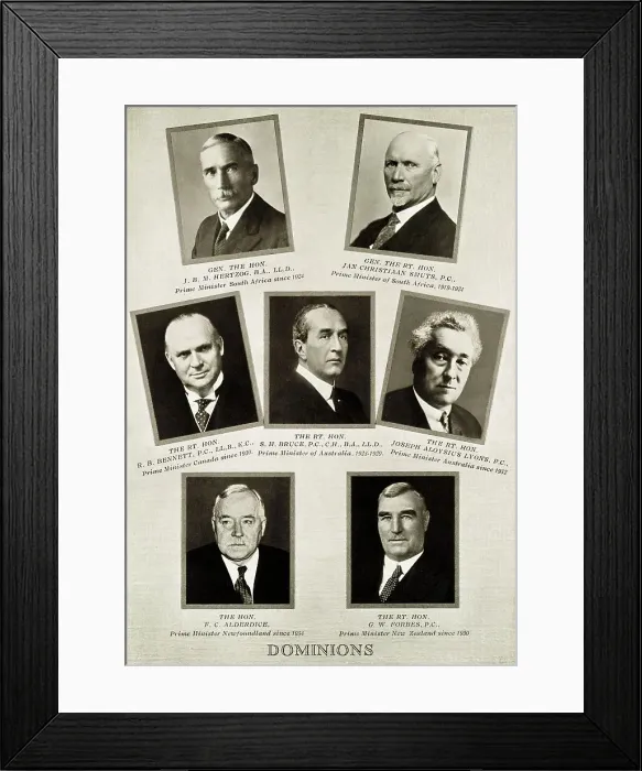 Framed Print : British Dominions leaders during the reign of King George V Framed Print : British Dominions leaders during the reign of King George V