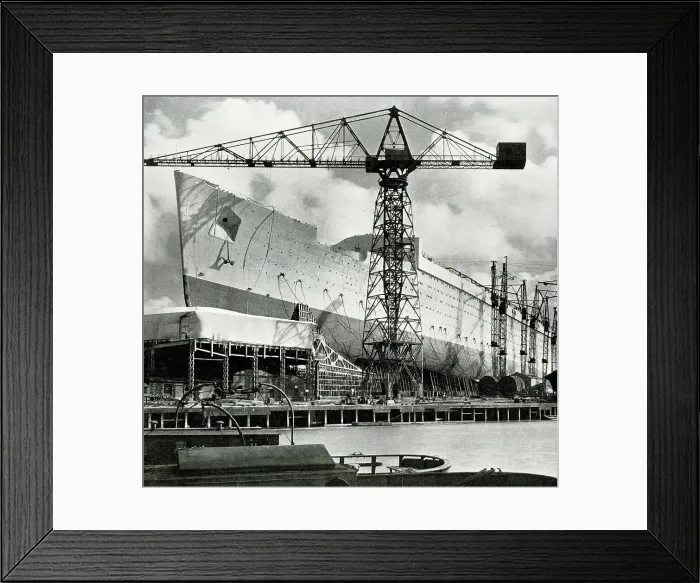 Framed Print : RMS Queen Mary ready for launch on River Clyde Framed Print : RMS Queen Mary ready for launch on River Clyde