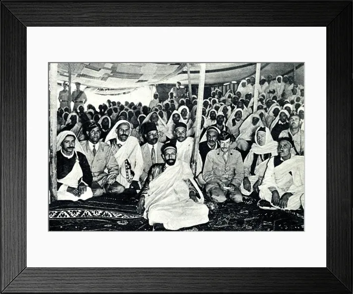 Framed Print : Said Al Idris Senussi of Libya with Margarba tribe, WW2 Framed Print : Said Al Idris Senussi of Libya with Margarba tribe, WW2