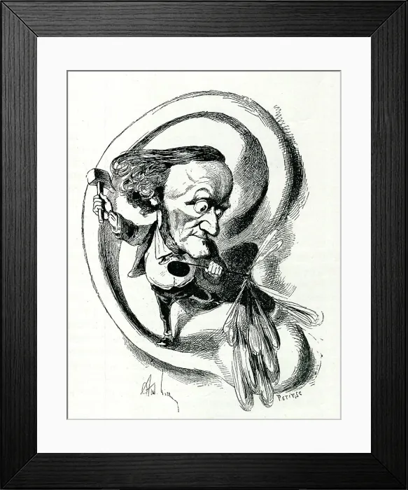 Framed Print : Caricature of Richard Wagner, German composer Framed Print : Caricature of Richard Wagner, German composer