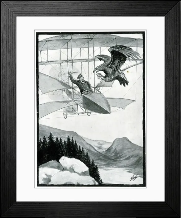 Framed Print : A Conflict of the Future, pilot versus eagle Framed Print : A Conflict of the Future, pilot versus eagle