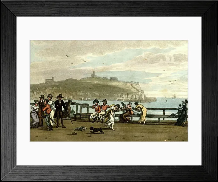 Framed Print : Scene on the Spa Terrace, Scarborough, North Yorkshire Framed Print : Scene on the Spa Terrace, Scarborough, North Yorkshire