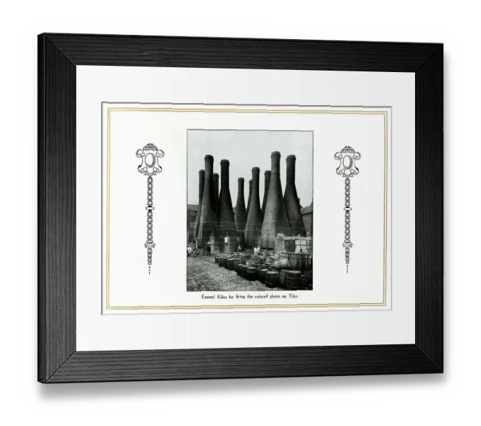 Framed Print : Enamel kilns for firing tiles, Alfred Meakin Framed Print : Enamel kilns for firing tiles, Alfred Meakin
