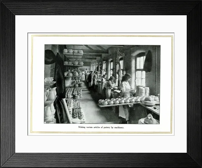 Framed Print : Making articles of pottery by machinery, Alfred Meakin Framed Print : Making articles of pottery by machinery, Alfred Meakin