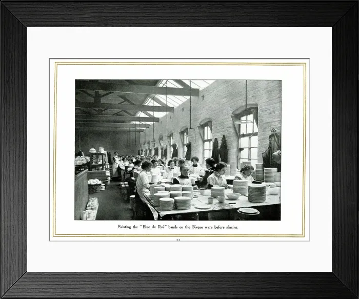 Framed Print : Painting bands before glazing, Alfred Meakin Framed Print : Painting bands before glazing, Alfred Meakin