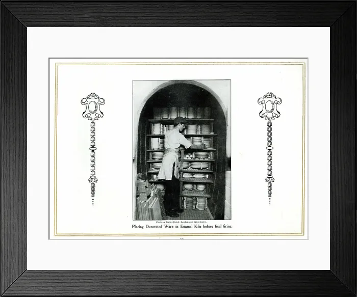 Framed Print : Placing decorated ware in kiln, Alfred Meakin Framed Print : Placing decorated ware in kiln, Alfred Meakin