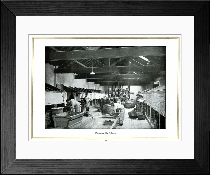 Framed Print : Preparing glazes, Alfred Meakin Framed Print : Preparing glazes, Alfred Meakin