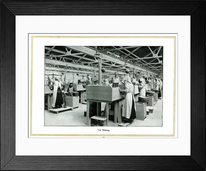 Framed Print : Tile making, Alfred Meakin Framed Print : Tile making, Alfred Meakin