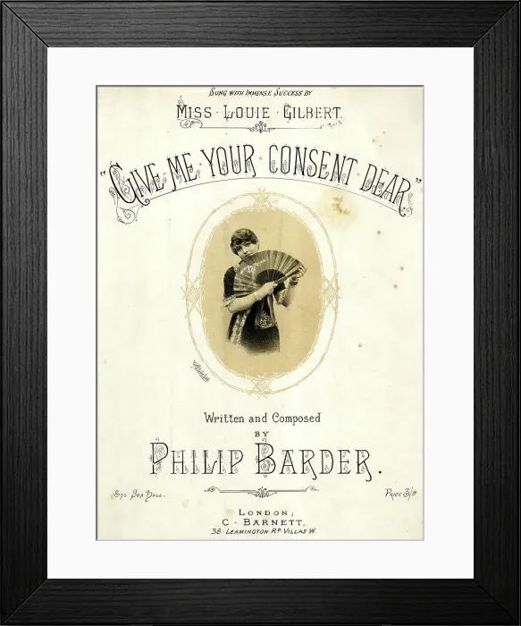 Framed Print : Music cover, Give Me Your Consent Dear Framed Print : Music cover, Give Me Your Consent Dear