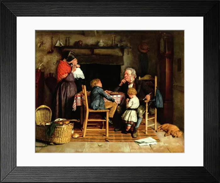 Framed Print : The Draughts Players by Joseph Clark Framed Print : The Draughts Players by Joseph Clark