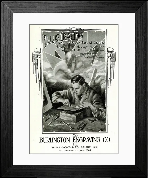 Framed Print : Advert, The Burlington Engraving Co Ltd, London Framed Print : Advert, The Burlington Engraving Co Ltd, London