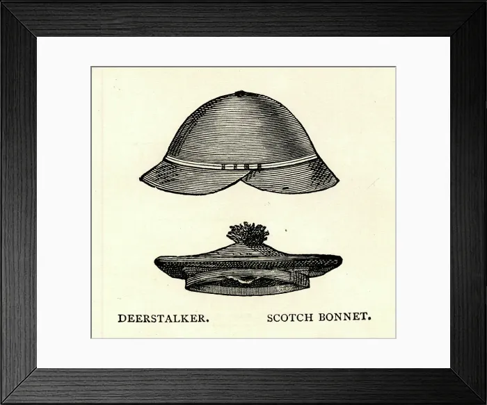 Framed Print : Crocheted Deerstalker and Scotch Bonnet Framed Print : Crocheted Deerstalker and Scotch Bonnet