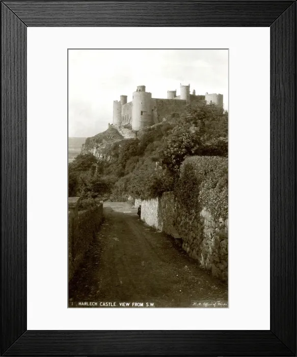 Framed Print : Harlech Castle, Wales, view from south west Framed Print : Harlech Castle, Wales, view from south west
