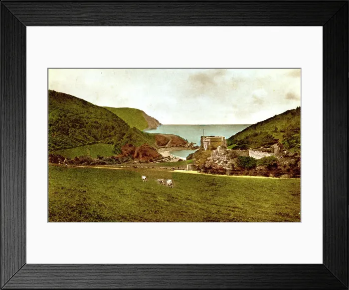 Framed Print : Lee Abbey and Bay, Lynton, Devon Framed Print : Lee Abbey and Bay, Lynton, Devon