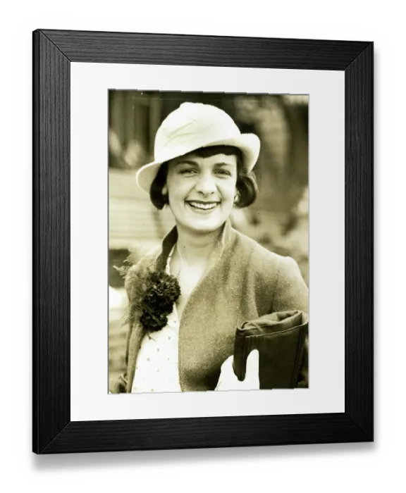 Framed Print : White felt bowler hat, latest fashion for summer 1931 Framed Print : White felt bowler hat, latest fashion for summer 1931
