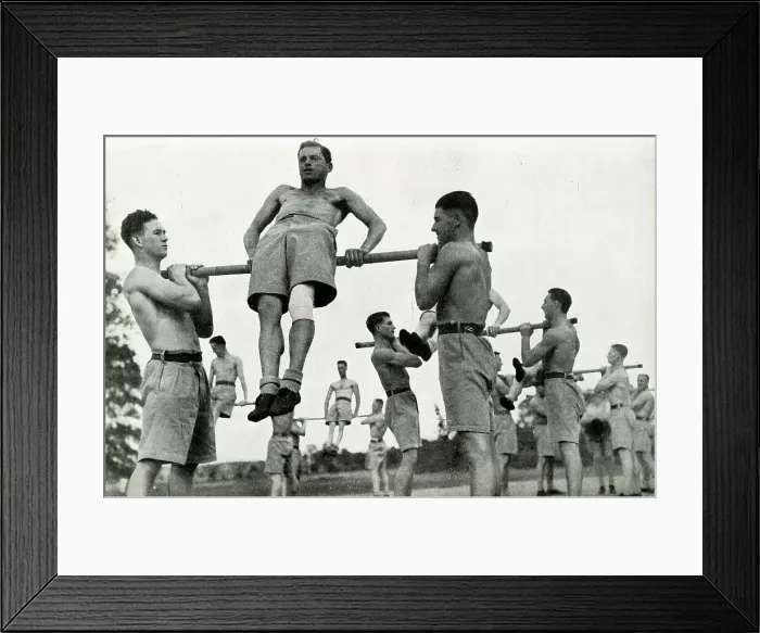 Framed Print : Army Physical Exercises, WW2 preparations Framed Print : Army Physical Exercises, WW2 preparations