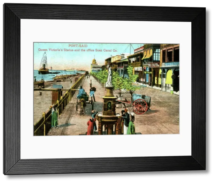 Framed Print : Statue and Suez Canal Office, Port Said, Egypt Framed Print : Statue and Suez Canal Office, Port Said, Egypt