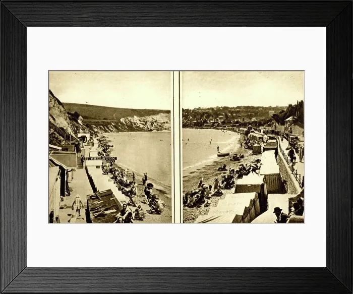 Framed Print : Two views of Swanage beach, Dorset Framed Print : Two views of Swanage beach, Dorset