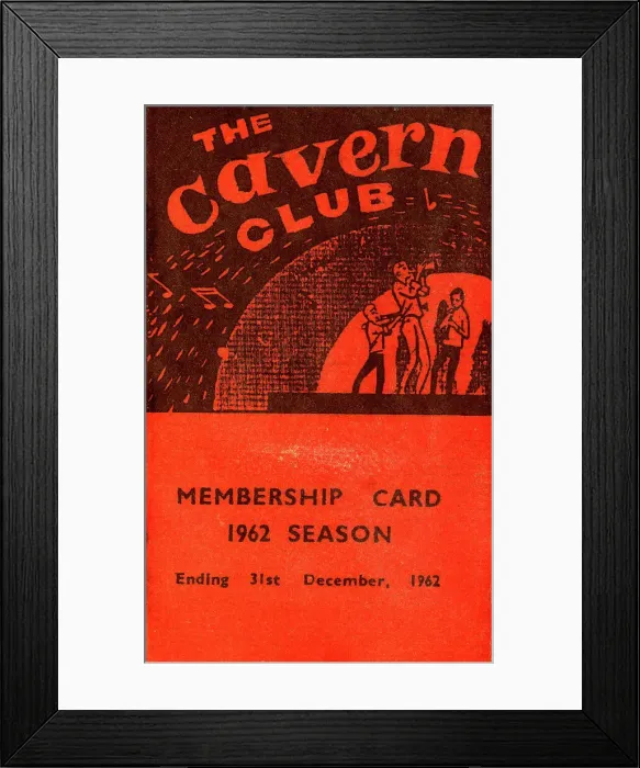 Framed Print : Membership Card, The Cavern Club, Liverpool Framed Print : Membership Card, The Cavern Club, Liverpool
