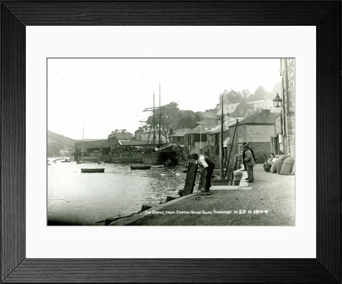 Framed Print : The Quays from Custom House Quay, Salcombe, Devon Framed Print : The Quays from Custom House Quay, Salcombe, Devon