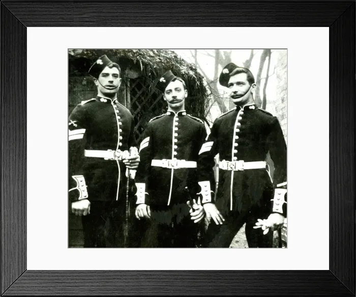 Framed Print : Three British soldiers in walking-out dress Framed Print : Three British soldiers in walking-out dress