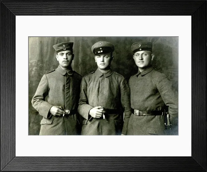 Framed Print : Three German soldiers, May 1917, WW1 Framed Print : Three German soldiers, May 1917, WW1