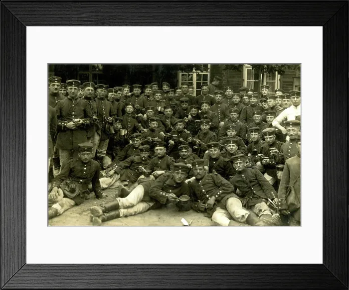 Framed Print : Large group of German soldiers with their rations, WW1 Framed Print : Large group of German soldiers with their rations, WW1