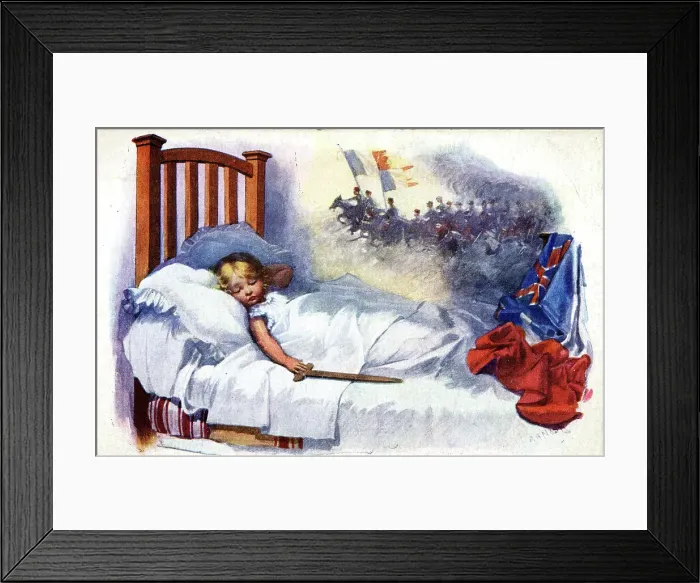 Framed Print : Little boy dreaming of battles, WW1 Framed Print : Little boy dreaming of battles, WW1